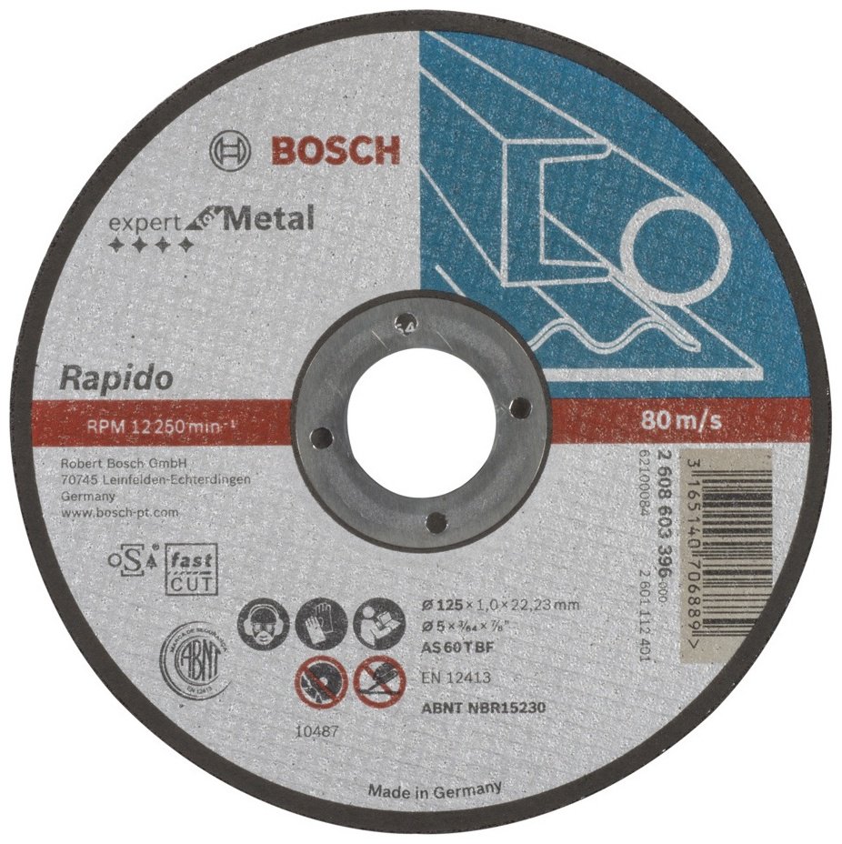Диск отрезной абразивный 125x22.23х1 мм, Bosch 2608603396 купить,445