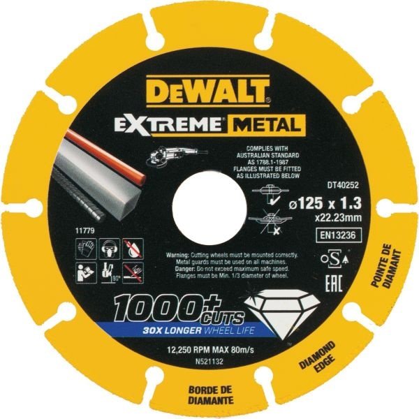 Диск отрезной алмазный 125x22.2х1.3 мм, DeWALT DT40252 купить,10450