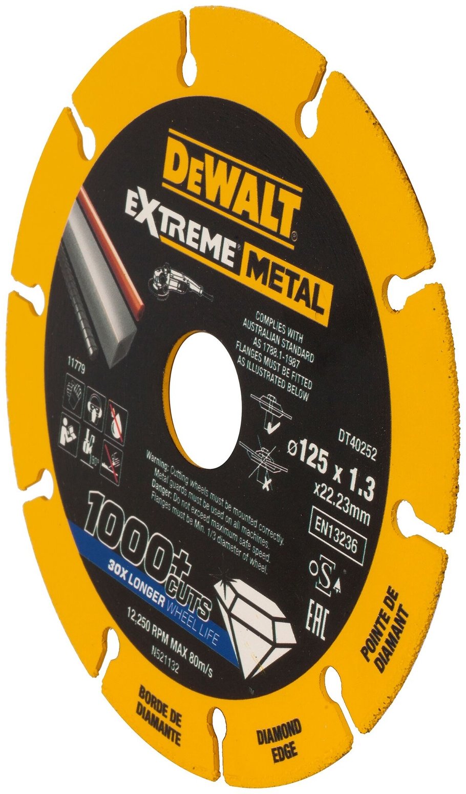 Диск отрезной алмазный 125x22.2х1.3 мм, DeWALT DT40252 купить,10450