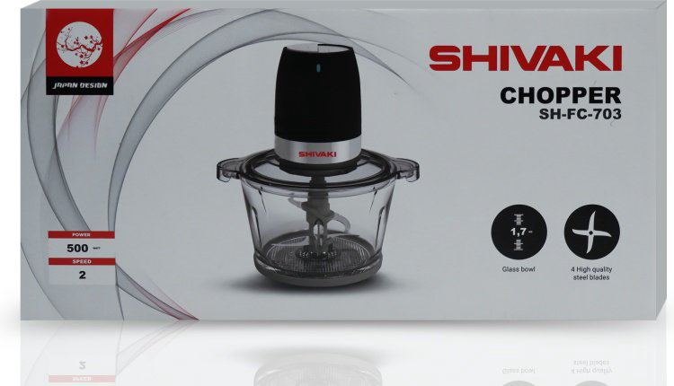 Кухонный измельчитель Shivaki SH-FC-703 черный, серебристый купить,NaN