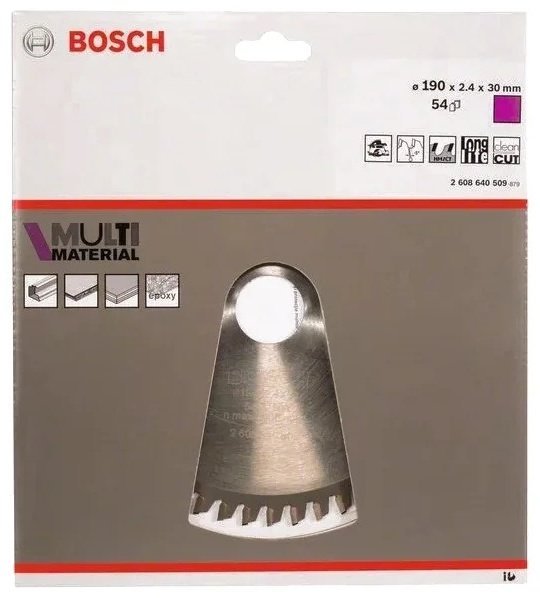 Пильный диск универсальный Bosch Multi Material 2608640509, 190x30 мм, 54Т