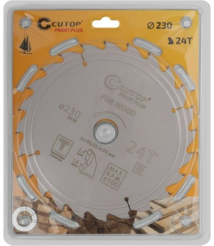 Пильный диск по дереву CUTOP 75-23024Т, 230x32 мм, 24Т