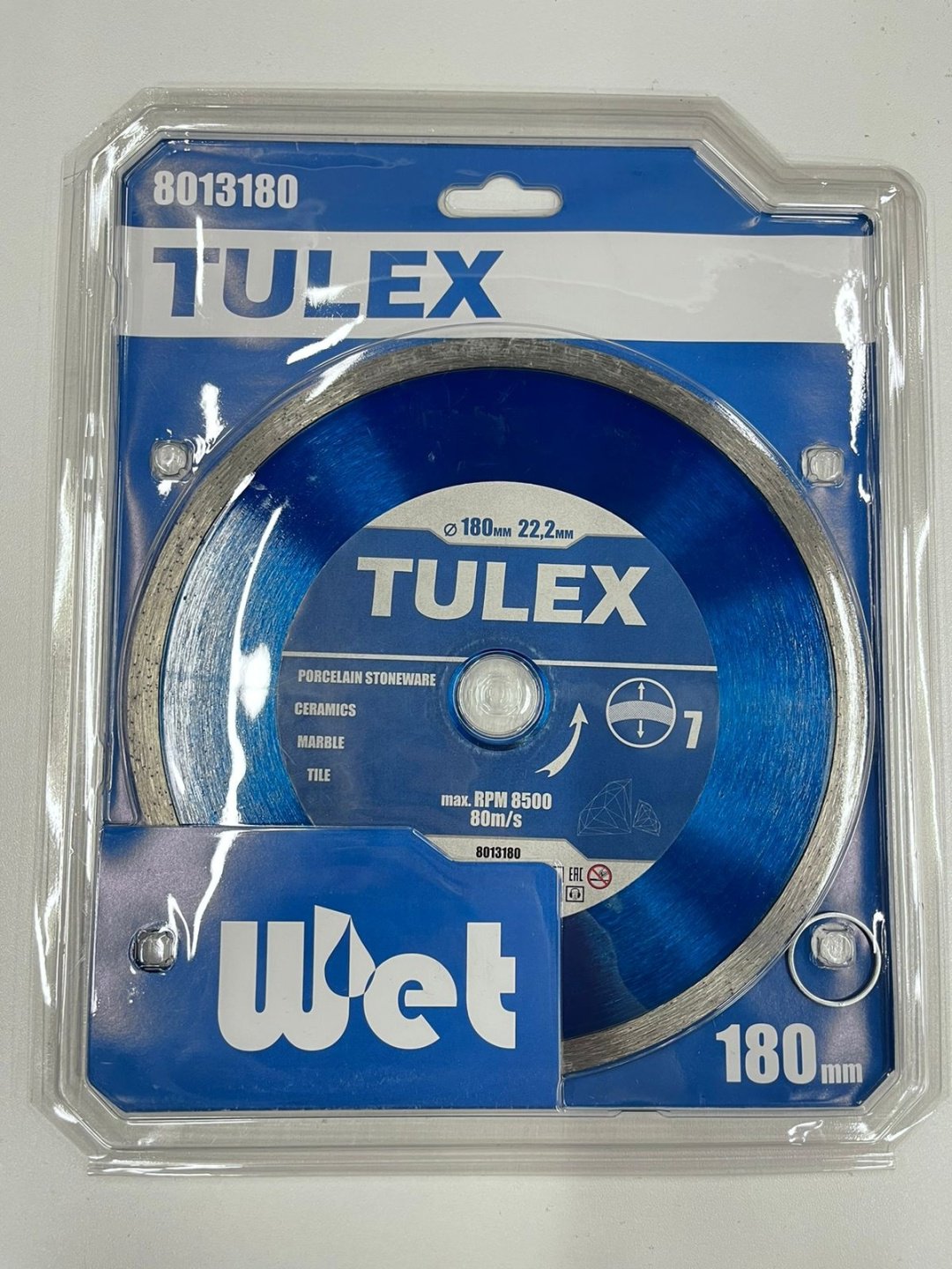 Диск отрезной алмазный 180x22.2х2 мм, Tulex 8013180