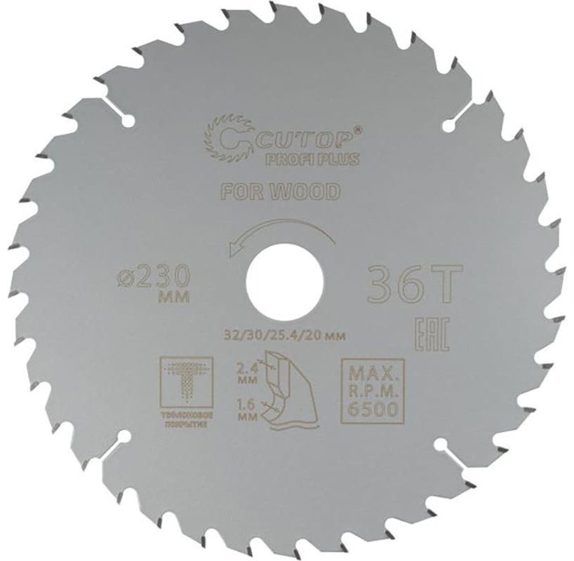 Пильный диск по дереву CUTOP 75-23036Т, 230x32 мм, 36Т
