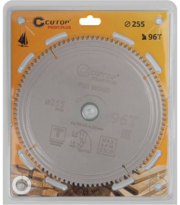 Пильный диск по дереву CUTOP 75-25596Т, 255x32 мм, 96Т