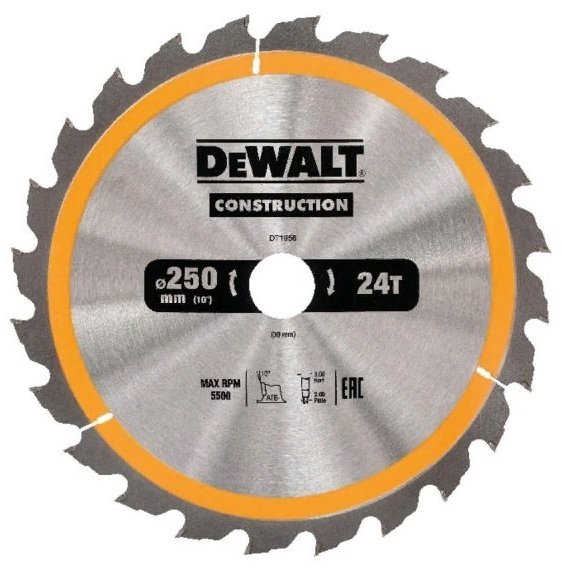Пильный диск по дереву DeWALT DT1956-QZ, 250x30 мм, 24Т