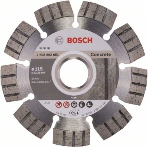 Диск отрезной алмазный 115x22.23х2.2 мм, Bosch Best For Concrete