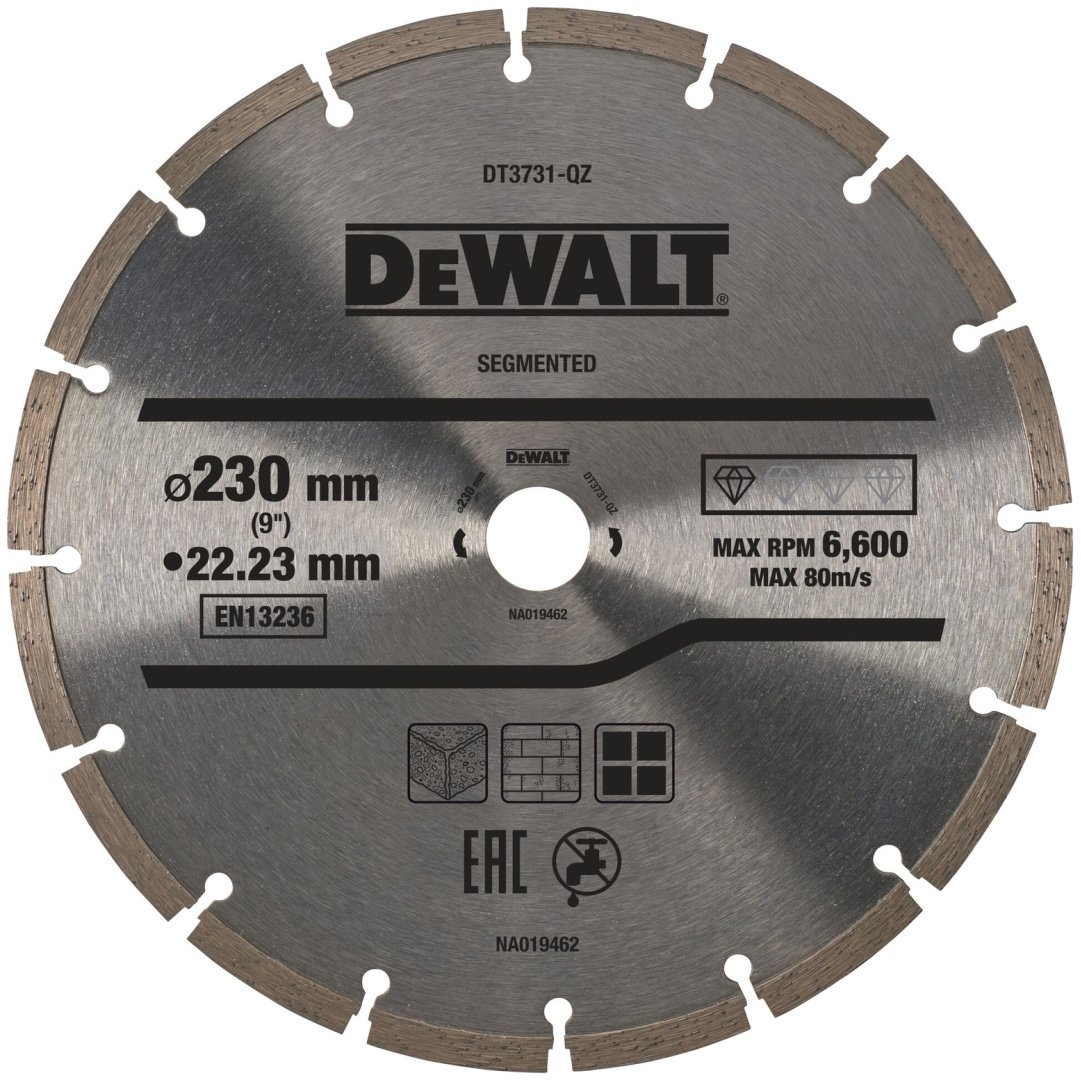 Диск отрезной алмазный 230x22.2х2.3 мм, DeWALT DT3731-QZ купить,NaN