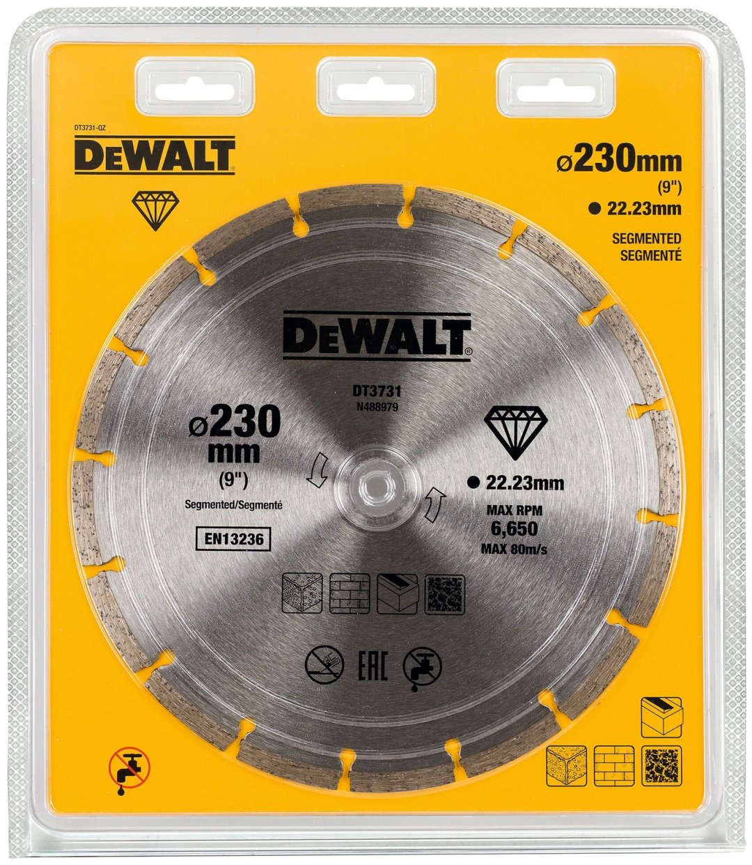 Диск отрезной алмазный 230x22.2х2.3 мм, DeWALT DT3731-QZ купить,NaN