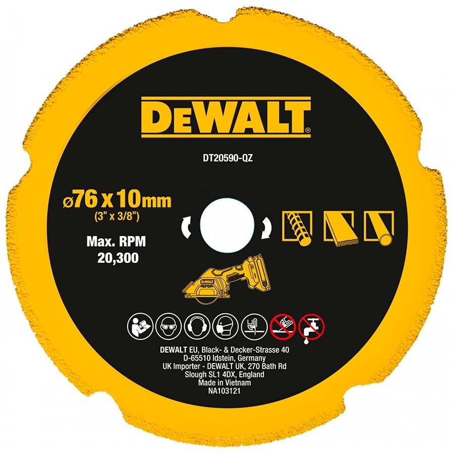 Диск отрезной алмазный 76x10х1.8 мм, DeWALT DT20590-QZ