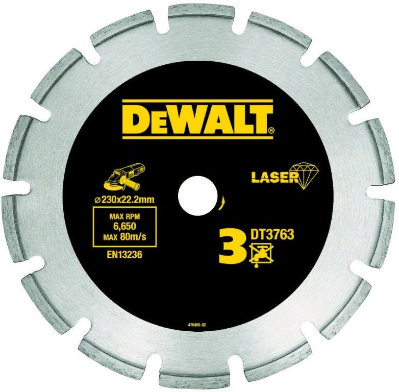 Диск отрезной алмазный 230x22.2х2.8 мм, DeWALT DT3763-XJ