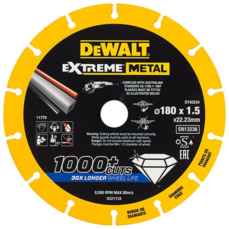 Диск отрезной алмазный 180x22.2х1.5 мм, DeWALT DT40254