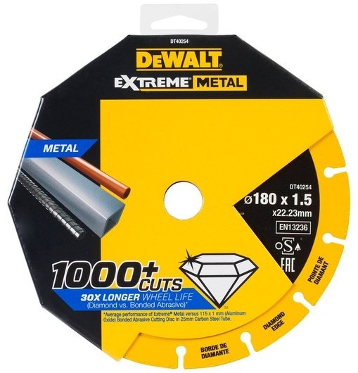 Диск отрезной алмазный 180x22.2х1.5 мм, DeWALT DT40254