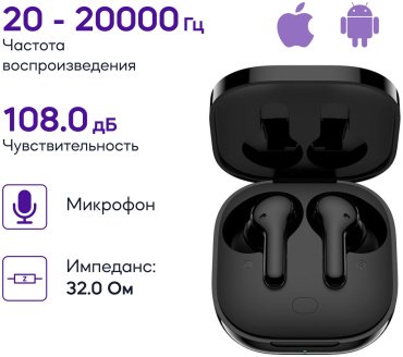 Наушники QCY T13 ANC черный купить,16990