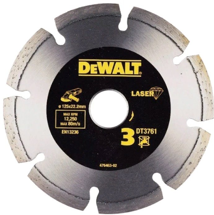 Диск отрезной алмазный 125x22.2х2 мм, DeWALT DT3761-XJ