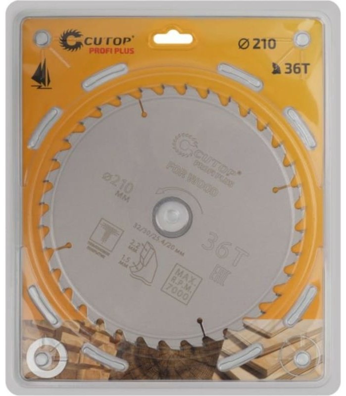 Пильный диск по дереву CUTOP 75-21036Т, 210x32 мм, 36Т