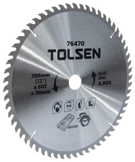Пильный диск по дереву TOLSEN 76470, 305x30 мм, 60Т