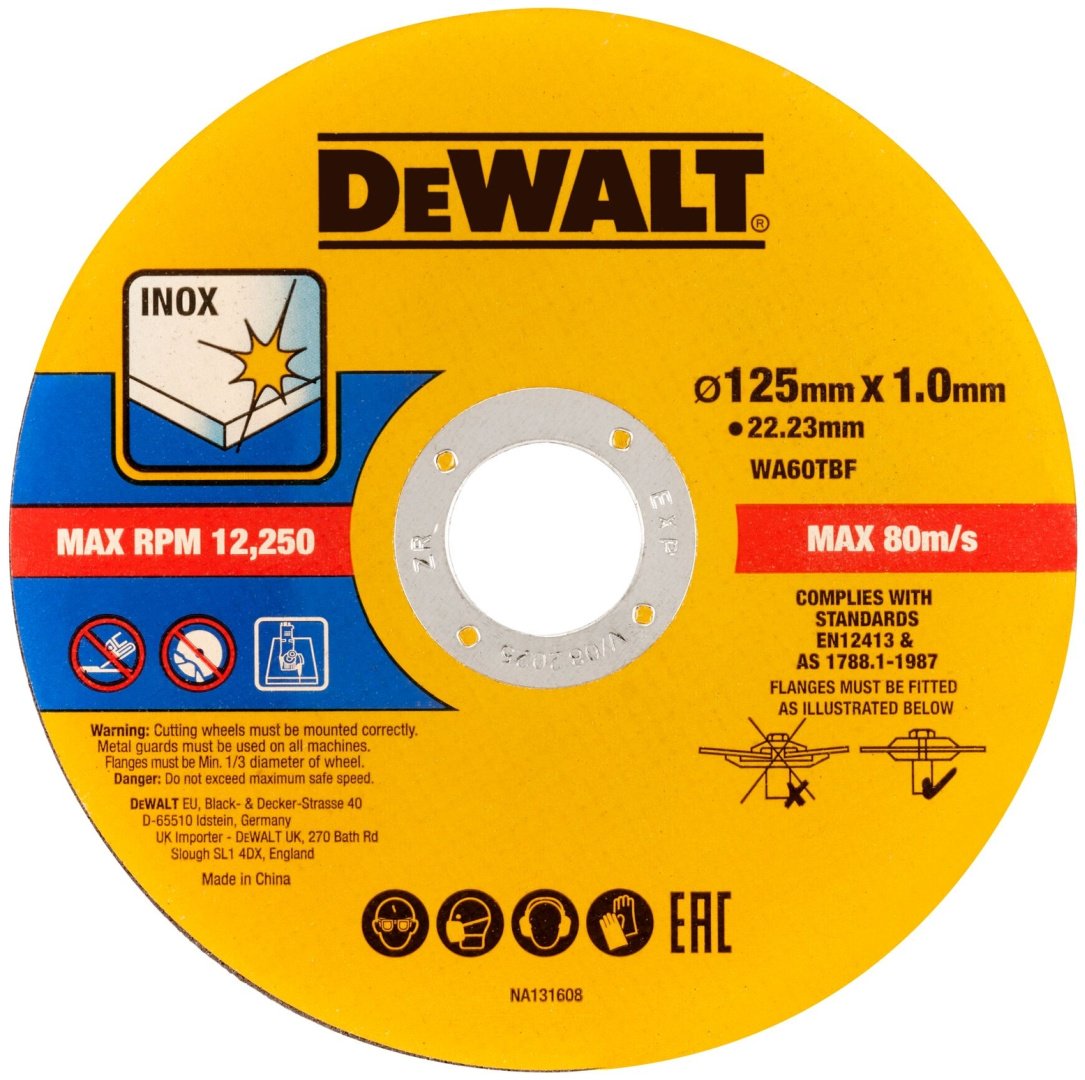 Диск отрезной по металлу 125x22.23х1 мм, DeWALT DT20598-QZ