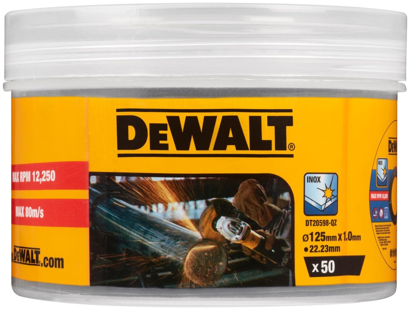 Диск отрезной по металлу 125x22.23х1 мм, DeWALT DT20598-QZ