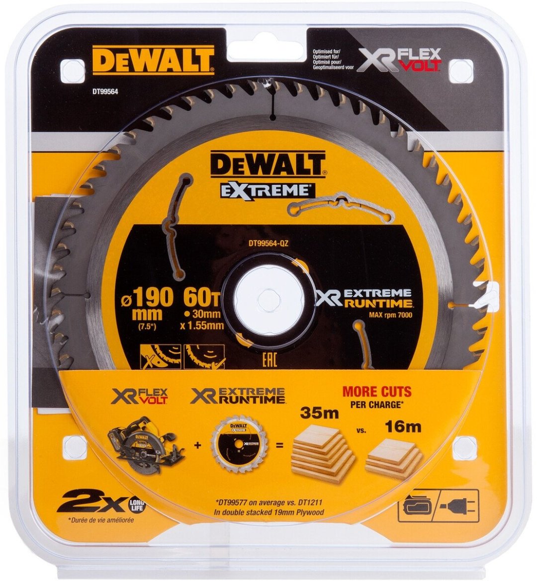 DeWalt, DT99564, Диск пильный XR 190*30 мм 60T CSB