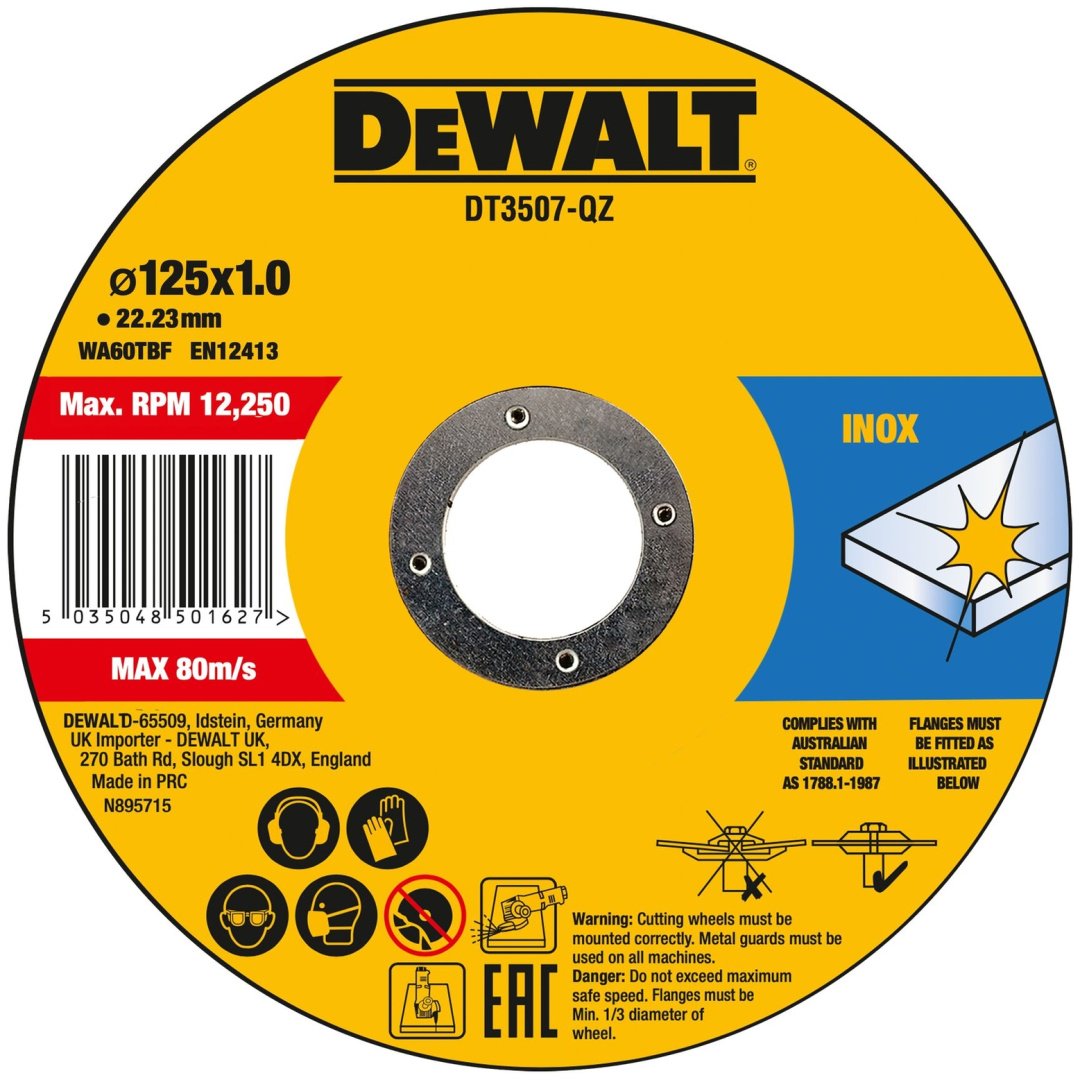 Диск отрезной по металлу 125x22.2х1 мм, DeWALT DT3507-QZ