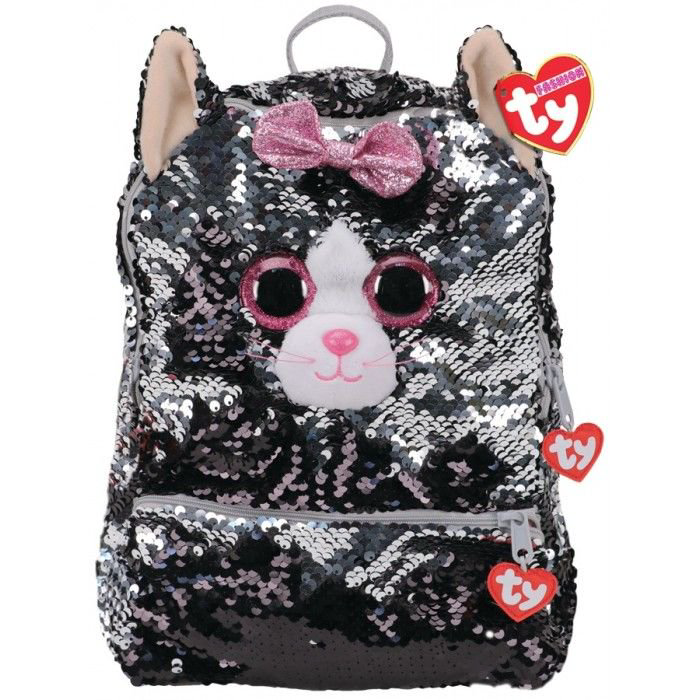 Мягкая игрушка TY Beanie Boo's Рюкзак Кошка Кики с пайетками  95057 33см купить,NaN