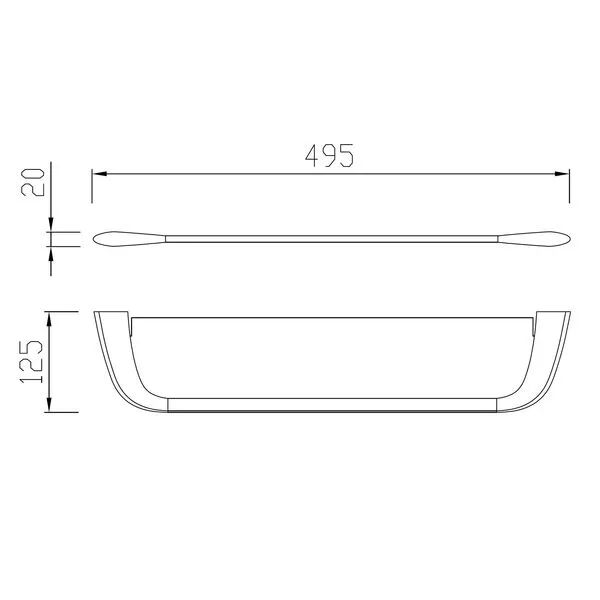 Полка Abber Nord AA1555G 49.5х12.5х2см золотистый