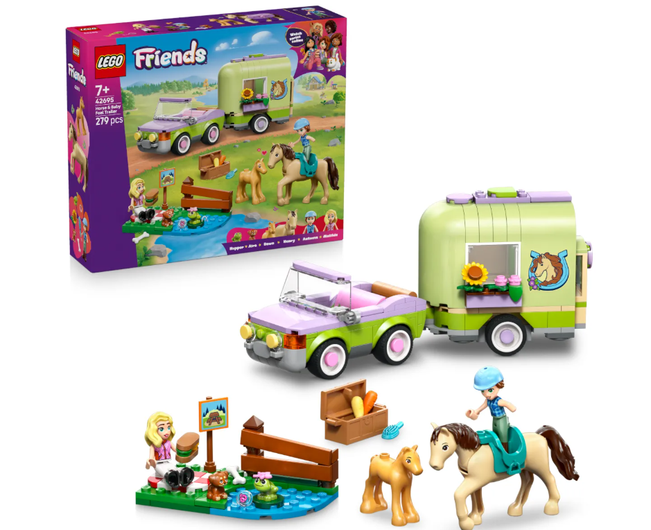 Конструктор Lego Прицеп для перевозки лошадей и жеребят Friends 42695