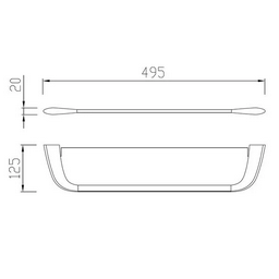 Полка Abber Nord AA1555G 49.5х12.5х2см золотистый