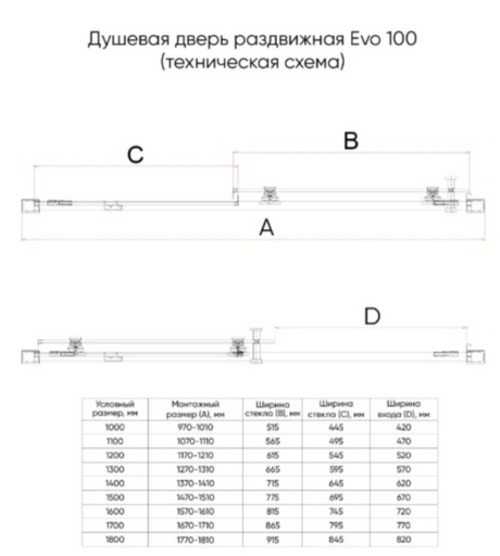 Душевой угол Veconi Evo 100 B E1-B-150-01-C9 + E-SP-B-80-01-C9 150х80х195см