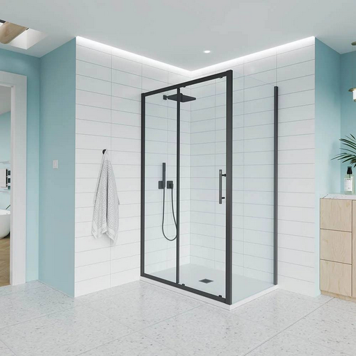 Душевой угол Veconi Evo 100 B E1-B-140-01-C9 + E-SP-B-80-01-C9 140х80х195см