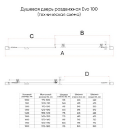Душевой угол Veconi Evo 100 B E1-B-150-01-C9 + E-SP-B-80-01-C9 150х80х195см