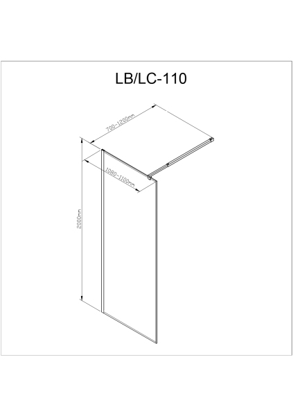 Душевая перегородка AvaCan LB110MT 110х200см