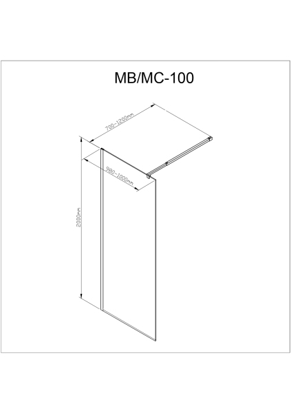 Душевая перегородка AvaCan MB100 110х200см