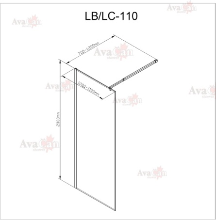 Душевая перегородка AvaCan LC 110 MT 110х200см
