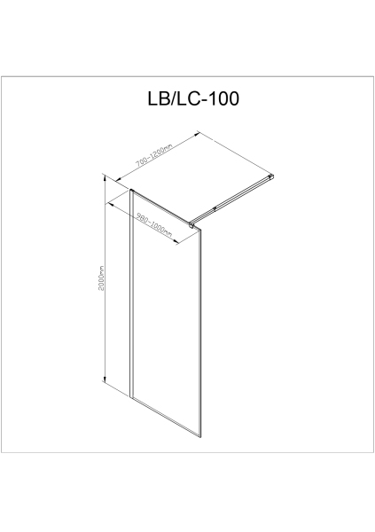 Душевая перегородка AvaCan LC 100 100х200см