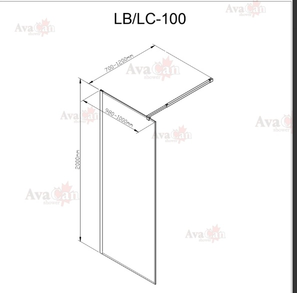 Душевая перегородка AvaCan LB100 MT 100х200см