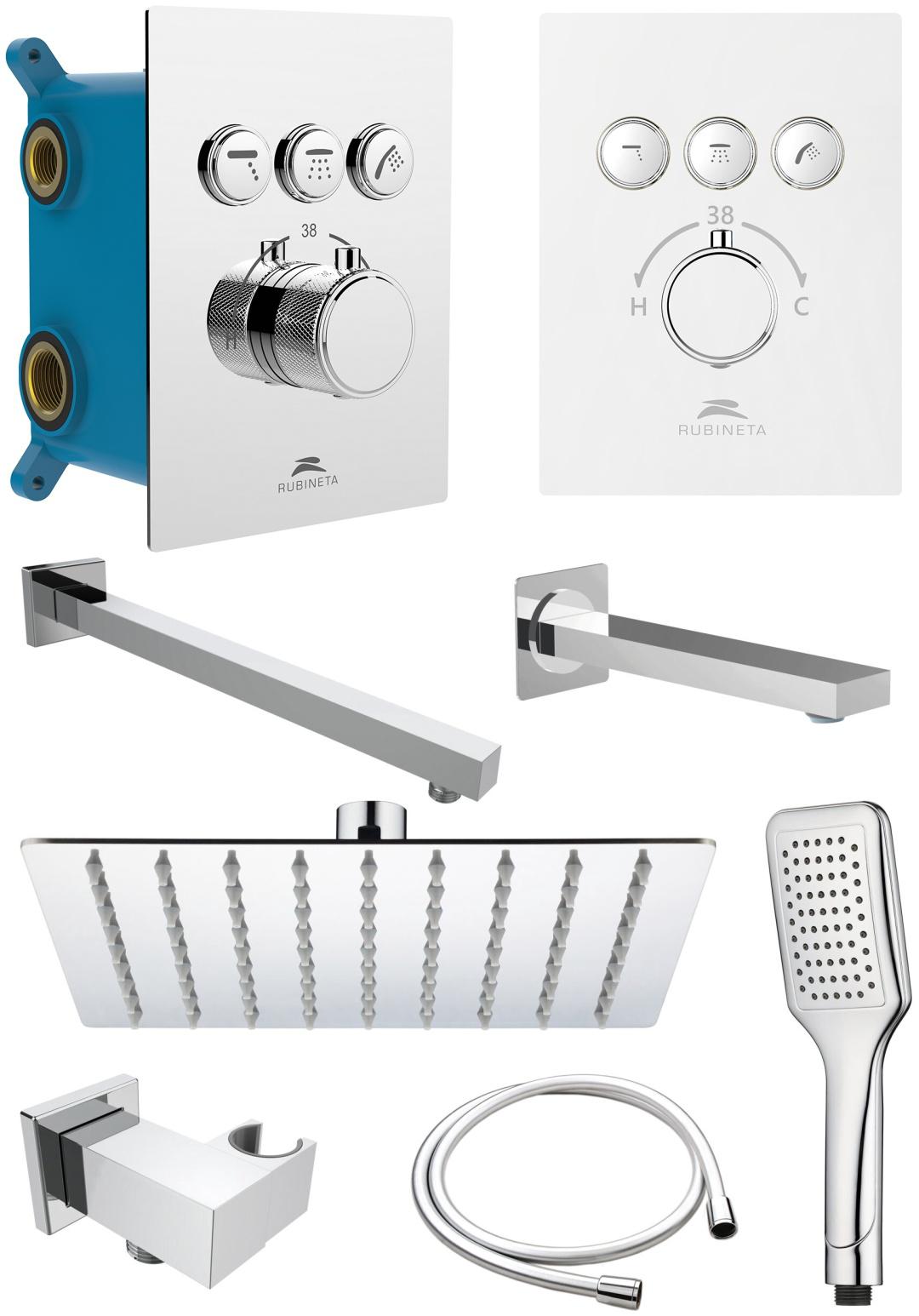 Душевая система Rubineta Thermo-3F-Olo (SQ) для душа скрытого монтажа 625040