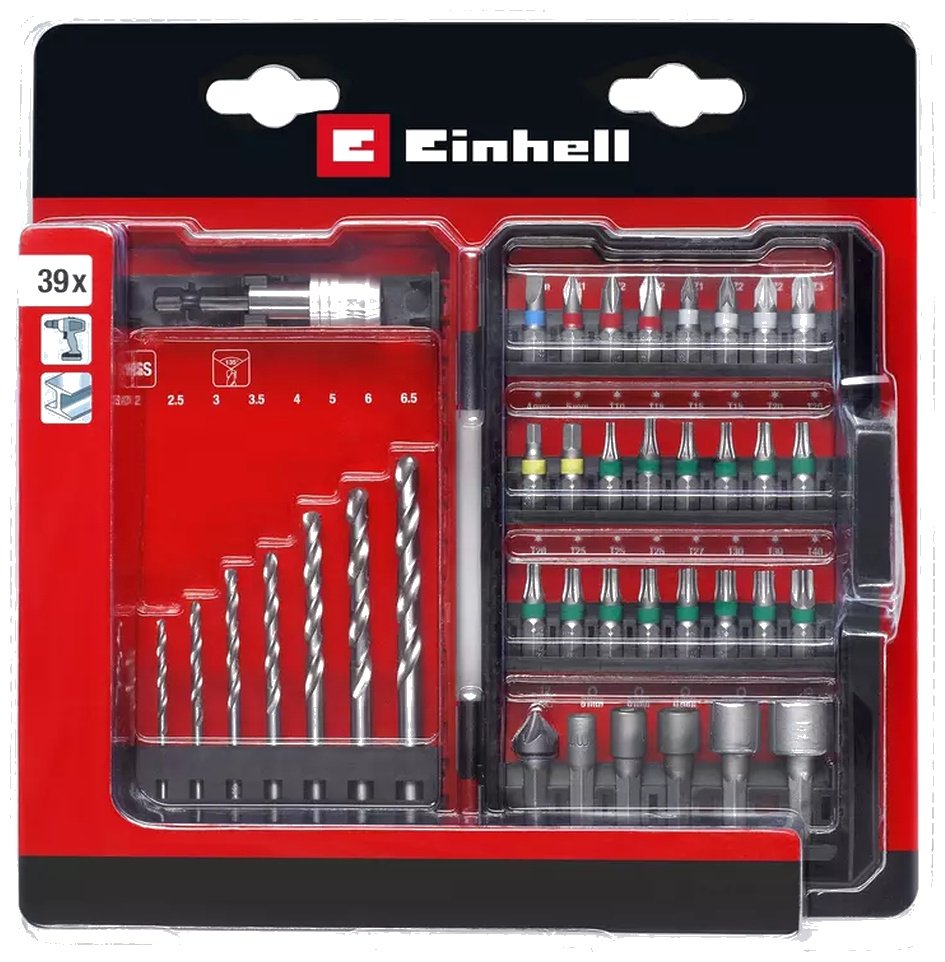 Набор бит/сверл Einhell Bit-Bohrerbox 39tlg. L-Box (49108911)
