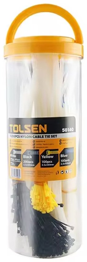 Кабельная стяжка TOLSEN 160х2.5 мм, нейлон 1000 шт
