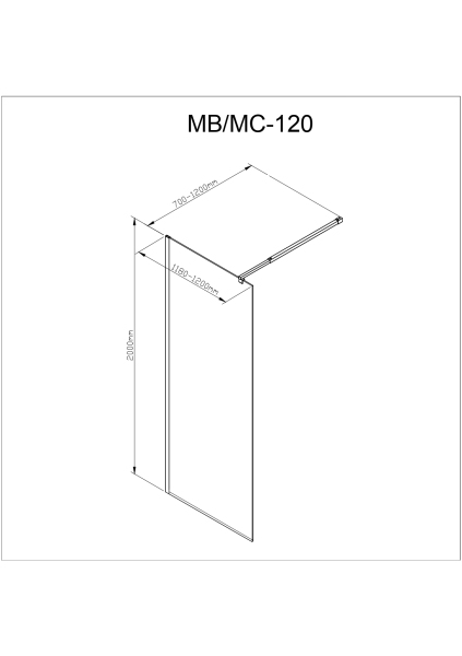 Душевая перегородка AvaCan MC120 MT 120х200см купить,NaN