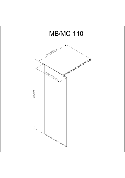 Душевая перегородка AvaCan MB110 110х200см