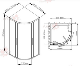 Душевой уголок AvaCan HB 120 MT 120х120х195см