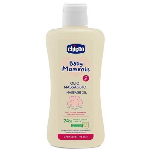Масло массажное Chicco Baby moments с экстрактом хлопка и витамином Е  200мл