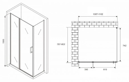 Угол душевой Abber Sonnenstrand AG04110S-S80 80х195см серый купить,438600