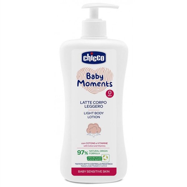 Лосьон Chicco Baby moments с экстрактом хлопка и витамином Е  500мл купить,NaN