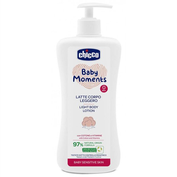 Лосьон Chicco Baby moments с экстрактом хлопка и витамином Е  500мл купить,NaN