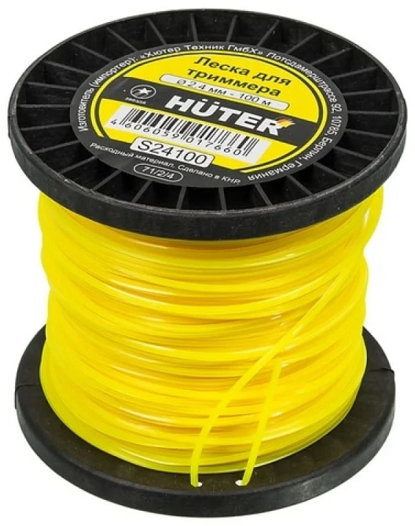 Леска для триммера Huter S24100 71/2/4 100м желтая