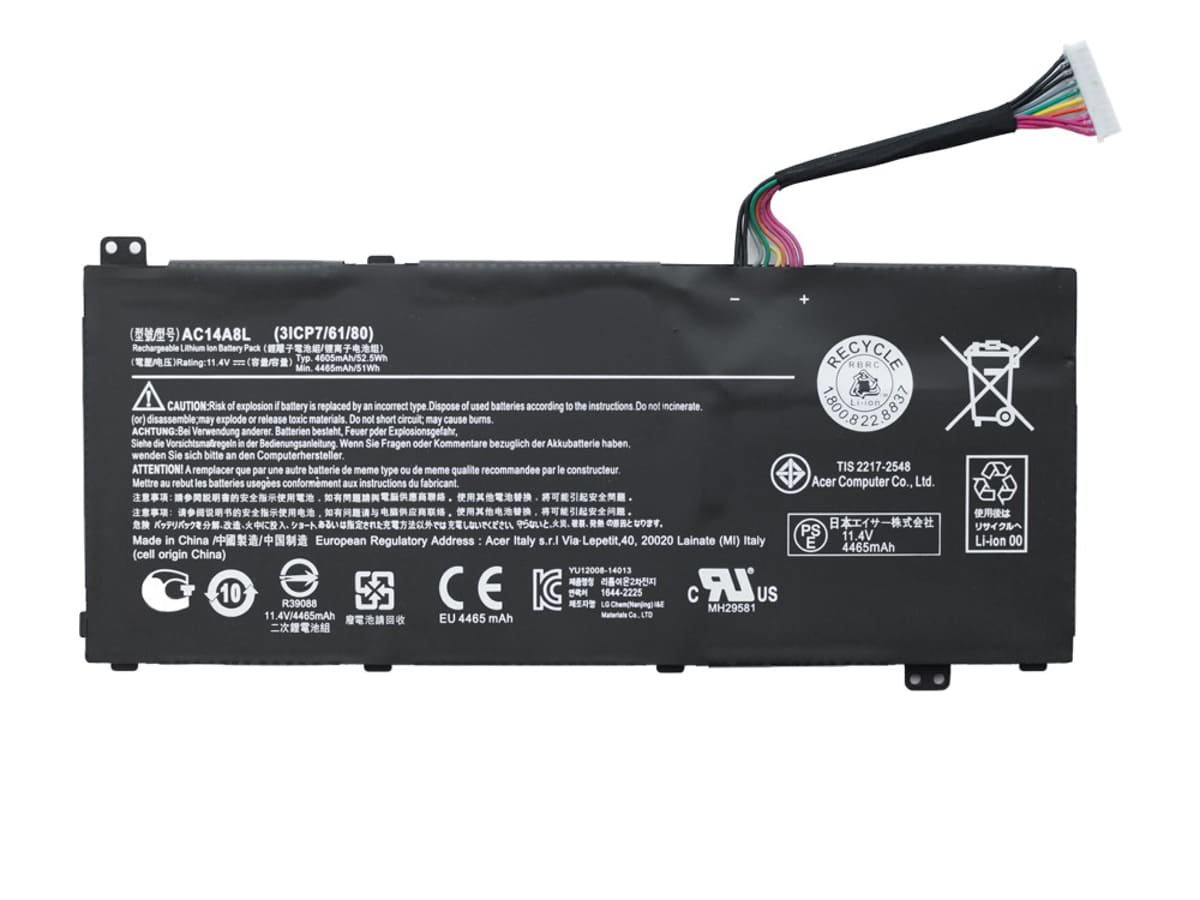 Аккумулятор для ноутбука Acer AC14A8L 11.4V 53Wh 4600mAh