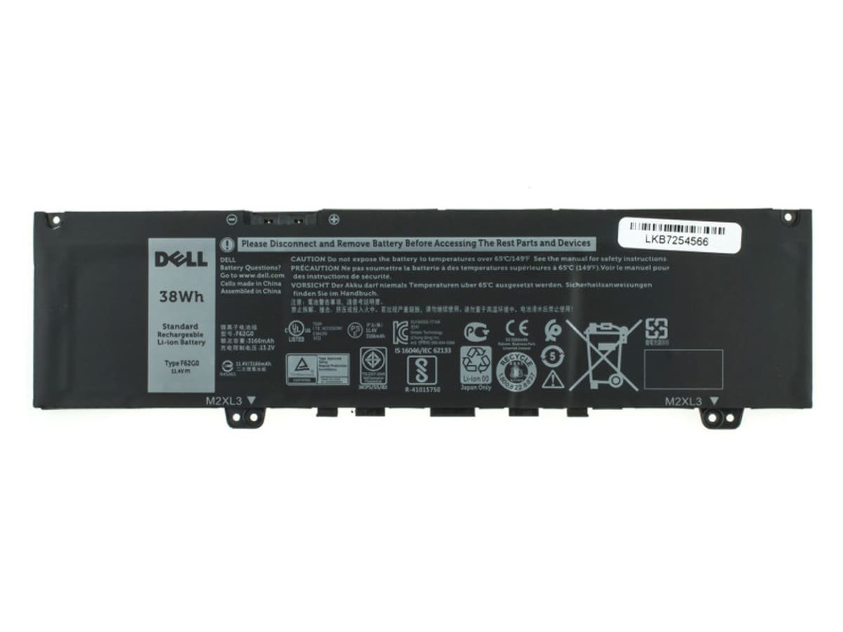 Аккумулятор для ноутбука Dell F62G0 11.4V 38Wh 3160 mAh